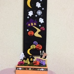 R様オーダー品   ちりめん細工・にぎやかハロウィンタペストリー(1)