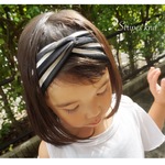キッズ ボーダーニットヘアバンド
