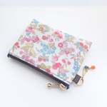 LIBERTY　Nancy Ann ナンシーアン　ビニコの中布・仕切りポケット付きminiポーチ  ◆　コインケース・小物入れに♪ 