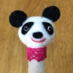 ふわふわパンダペンpart2　【羊毛フェルト】