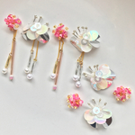 シルバー＆ピンク  ミニピアス✯イヤリング