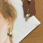 コットンパール ピアス ツイン