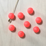 VINTAGE MATTE HOT ORANGE NEONCOLOR ROUND ACRYLIC BEADS