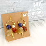 べっ甲&ネイビー♡ピアスorイヤリングor樹脂