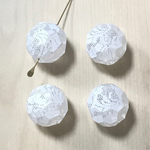 IMPORT CLEAR WHITE LACE ROUND FACETED BEADS