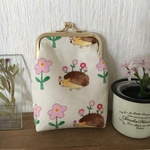 お花🌸とハリネズミのがま口財布👛カードケース
