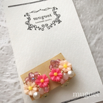 【K様オーダー品】ガーベラのイヤリング ピンク