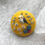 （小）刺繍ブローチ オカメインコ