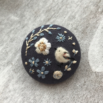 （小）刺繍ブローチ シマエナガさん