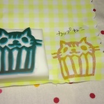 消しゴムはんこ【カップ猫】