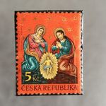 キリスト降誕・クリスマス切手ブローチ (チェコ共和国)