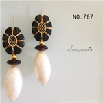 NO.767 一点もの❁⃘フラワー×大ぶりパールお洒落ピアス