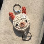 白うさぎのリールキーホルダー