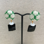 特別価格★ グリーン【こぎん刺し】ピアス