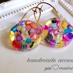 さざれ石のフープピアス