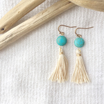 from summer to fall...（ターコイズのタッセルピアス）