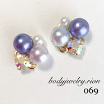 パールとビジューの 貼るピアス シールピアス
