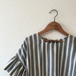 再再販★LADY'S★コットンレーヨンのフリル袖ブラウス