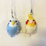 gelber-vogelさま専用: ちっちゃシリーズ❤️セキセイインコちゃん （白ブルー）＆ オカメインコちゃんペア
