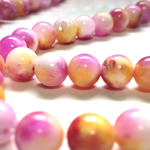 25粒◆マーブル翡翠(ピンク)◆8㎜ラウンド