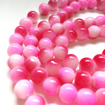 50粒◆マーブルビーズ(チェリーピンク)◆8㎜ラウンド