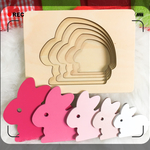 知育玩具　幼児教育　誕生日のプレゼント 子供パズル 木製　出産祝い　ウサギ　