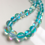 15粒◆ルナフラッシュ(アクアブルー)◆8㎜ラウンド