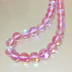 15粒◆ルナフラッシュ(ピンク)◆8㎜ラウンド