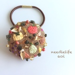 実りの秋〜刺繍ヘアゴム