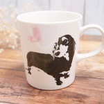 モノクロ❁ダックスフントのマグカップ✨お名入れ可♡