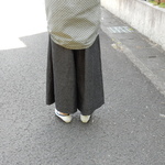 コットンテンセルの　ワイドなワイドパンツ　ブラックダンガリー♬