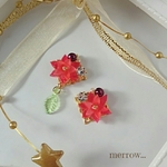 【sale】ポインセチアの ビジューﾋﾟｱｽ/ｲﾔﾘﾝｸﾞ