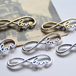 インフィニティ”Love”コネクター*ブレスレット*つなぎパーツ*4個セット*カラー選択*ゴールド*シルバー
