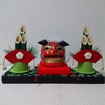 ちりめん  お正月  獅子頭&門松