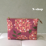 ピンク*フラワー柄♪仕切りポーチ(大)★ハンドメイド★