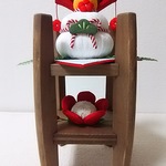ちりめん  お正月  鏡もち&梅(糸巻き)