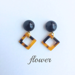 まるとしかくのべっ甲 イヤリング/ピアス