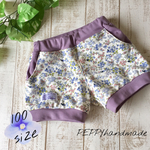 【100】春待ち♪小花柄ぷっくりショートパンツ
