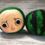 羊毛フェルトの小玉すいかじん