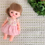 10.メルちゃんの服 花柄レース袖ワンピース