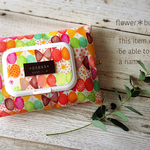 名前入りおしりふきポーチ(りぼんちょうちょ柄 ピンク)