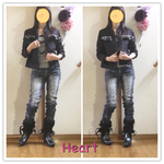 コットン98%.ストレッチ素材、黒、胸フリル、ジャケット💖ストレッチだからとっても楽ちん、チェックの胸フリルたまんない❣️❣️