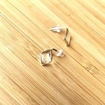 四角×clearピアス【14KGF】