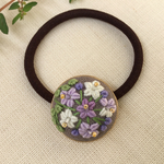 ご注文品 刺繍ヘアゴム ツルハナナス