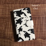 シャチいっぱいの手帳型スマホケース シャチ 鯱 しゃち スマホケース グッズ