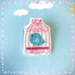 刺繍ブローチ＊幸せの青い鳥