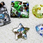 ★ミルフィオリ　少し大きめカボション　　5個（現品）　　Ｌ-4