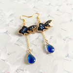 黒金魚と雫のピアス