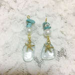 海のシーグラスパールピアス