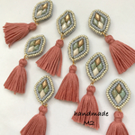再販7♡ひし形ビーズ刺繍◇ショートタッセル
